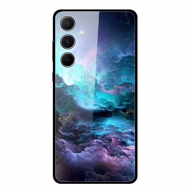 Kreative Landschaftsmalerei Gehärtetes Glas Handyhülle für Samsung A55 5G