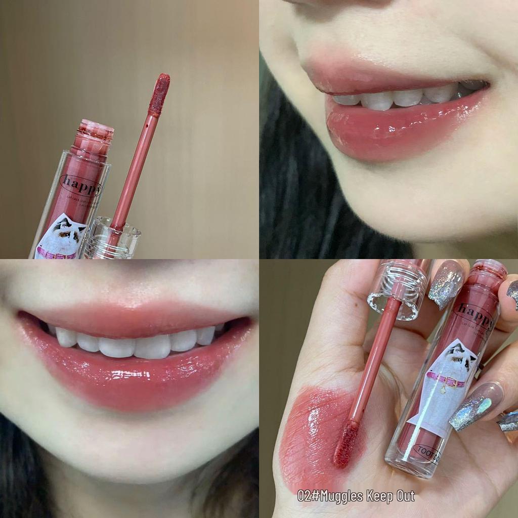 Toot Dodo Happy Meow Hydrating Clear Lip Gloss - Long-lasting, Pure Nude Makeup Lip Color for Women.