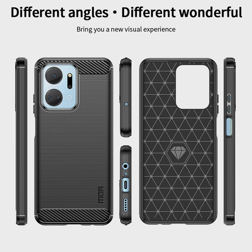 MOFI JK TPU Series-1 TPU Cover for Honor X7a 5G/Play 40 Plus 5G Carbon Fiber Brushed Phone Shell