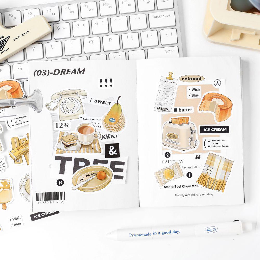 Samolepky na deník PaperMore Fragmenty: Stylový samolepicí diář a materiály pro DIY koláže na telefon