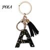 Portable Keychain Pendant Pendant, Sequins Star Letter A-Z Charm with Tassel, Key Chain Alphabet Initial Metal Keyring for Handbag Backpack