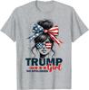 Trump Girl No Apologies Messy Bun Sunglasses Trump 2024 USA Unisex T-Shirt
