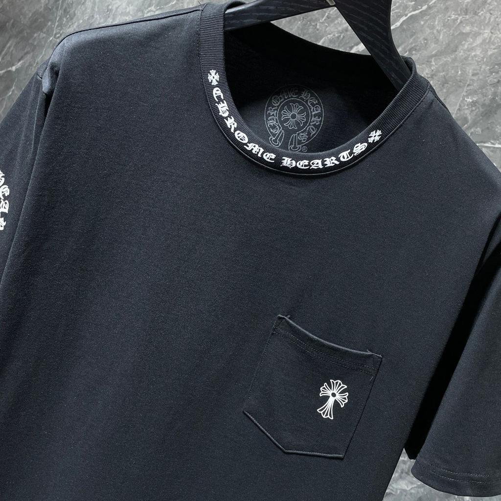 8010 CHROME HEARTS 2026 Summer New High Quality Cotton Round Neck Loose Large Size Men's and Women's T-shirt Couple T-shirt