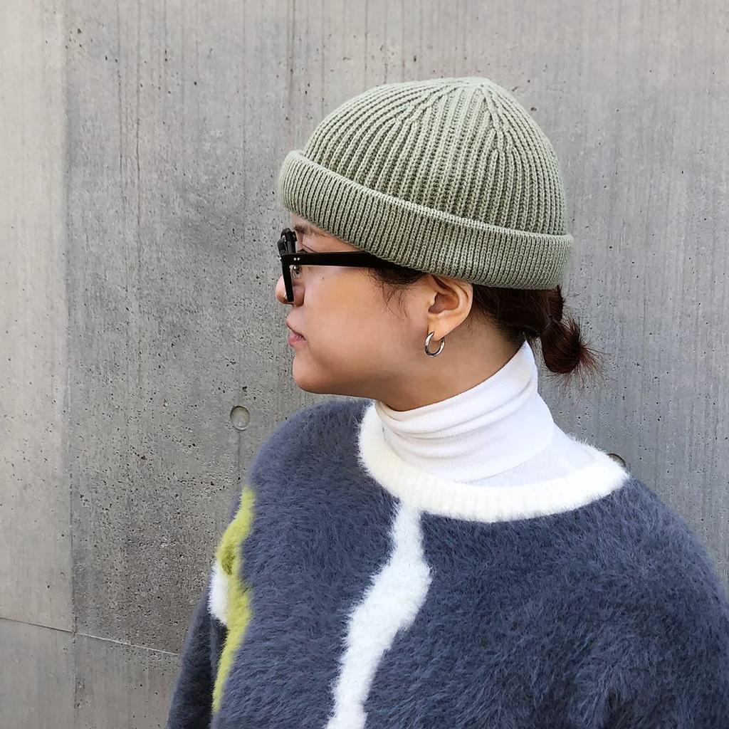 Basic Quench Kurzer Rollmützen-Strick-Stretch Islamische Mütze für Männer und Frauen Ziffern-Beanie, Waschbar, (JP, Größen, 57,0 cm, 59,0 cm, GRÜN)