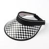 Checkered Sun Cap (Black) UV Protection Summer Hat