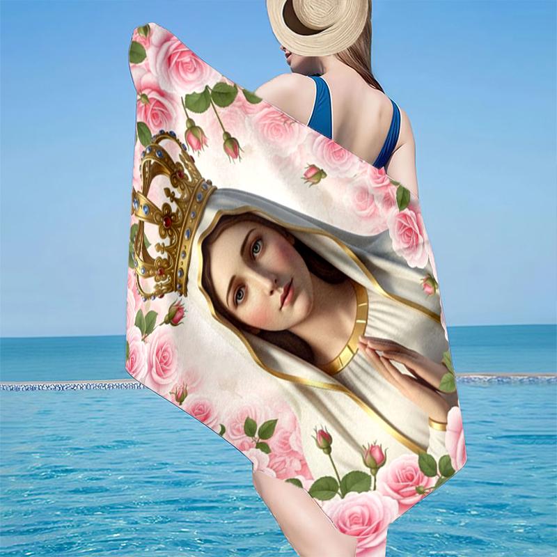 Our Lady Of Guadalupe Maria Beach Towel, Super Soft Microfiber, Gift for Her/Him, Birthday, for Pool, Beach, Travel, Home Decor Fan gifts