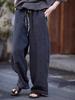 Women's Retro Summer Patchwork Elastic Waist Casual Pants