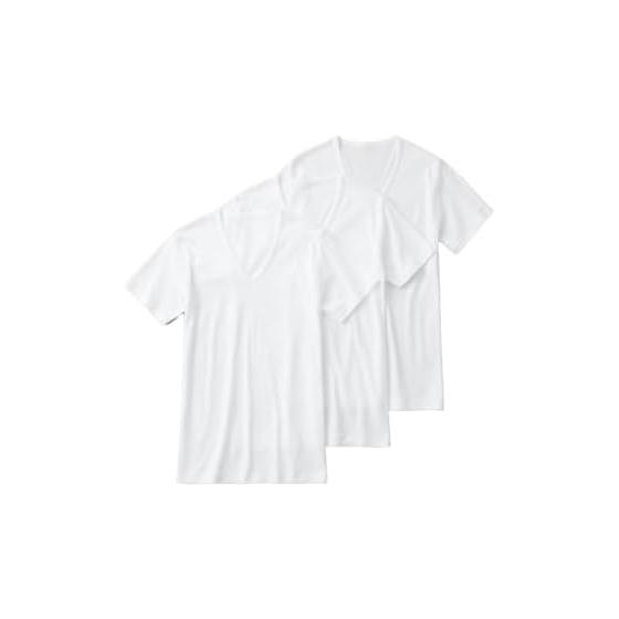 GUNZE Inner Tops Gunze Basic 3-Piece Set Skin-friendly 100% Cotton V-Neck T-Shirt GM00153 Men s