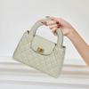 2025 New Chain Bag Grid Handbag Genuine Leather Women's Bag Fashionable And Versatile Single Shoulder Crossbody Women's Small Square Bag