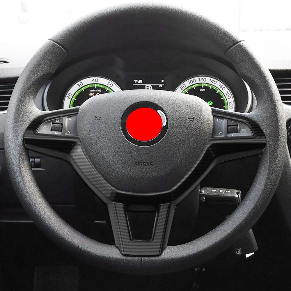 For Skoda Octavia A7 2017 Fabia 2016 2017 Rapid Spaceback 2016 Superb Steering Wheel Decoration Panel Trim Interior Accessories