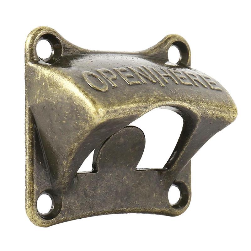 Mounted Bottle Wall Opener Beer Soda Bar Accessories Square Bronze Beer Opener