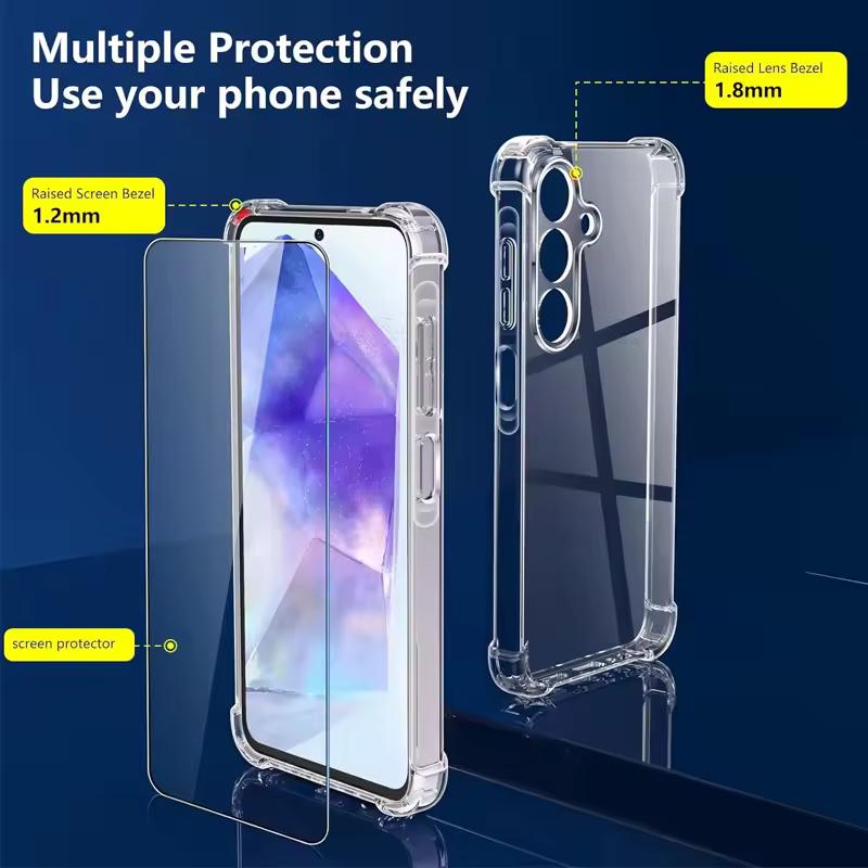Stoßfestes Silikon Klares Handyhülle Für Samsung Galaxy S25 S24 S23 S21 FE S22 S20 S10 Plus Ultra A73 A55 A54 A53 A35 A14 M36 M54 Linsenschutzhülle