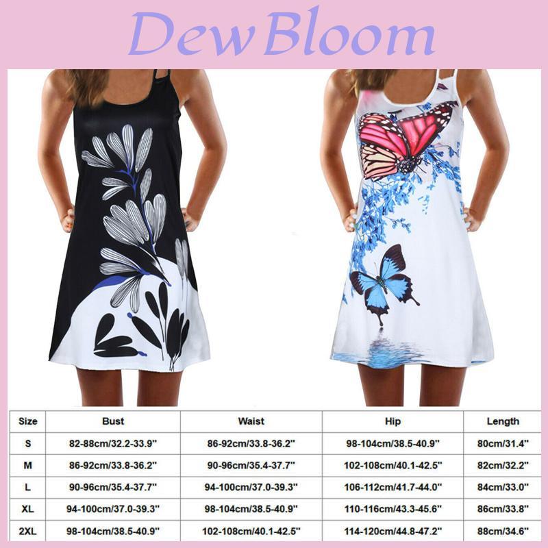 Elegant Women Summer Vintage Beach Sleeveless 3d Floral Print Boho Tank Dress