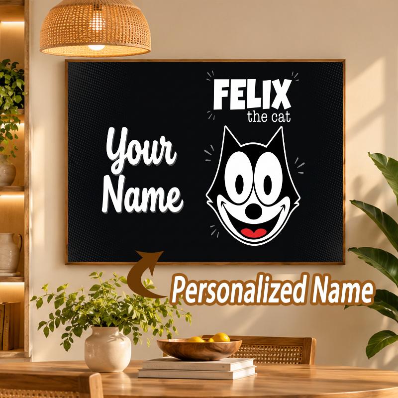 Custom Name Felix the Cat 5D Diamond Painting Personalized Full Drill Diamond Art Kit Gift
