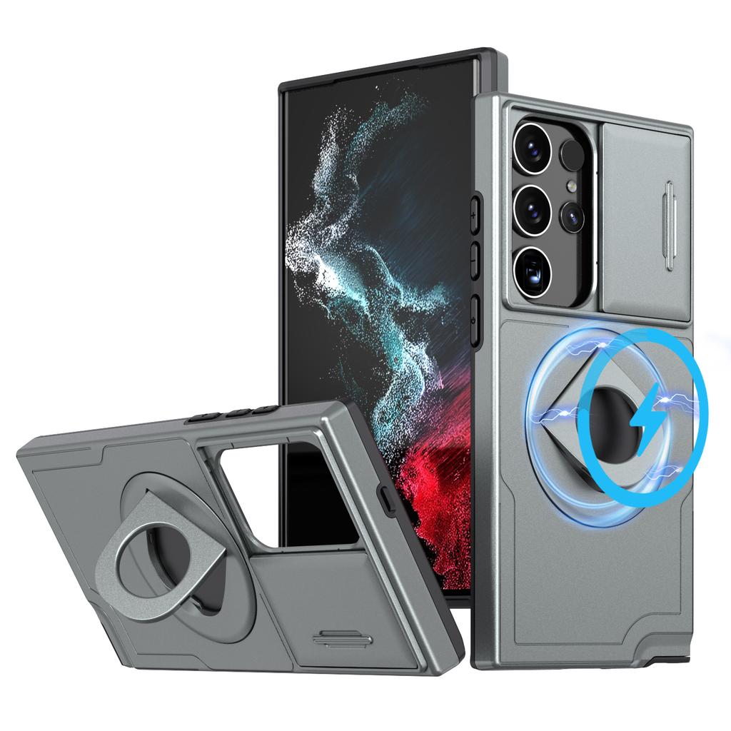 Slide Camera Protection Magnetic Ring Holder For Magsafe Case for Samsung S23 Ultra S22 Plus S21 S20 FE A54 5G Shockproof Cover