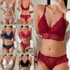 Elegante Set di Lingerie Sexy in Pizzo: Reggiseno a Triangolo & Slip