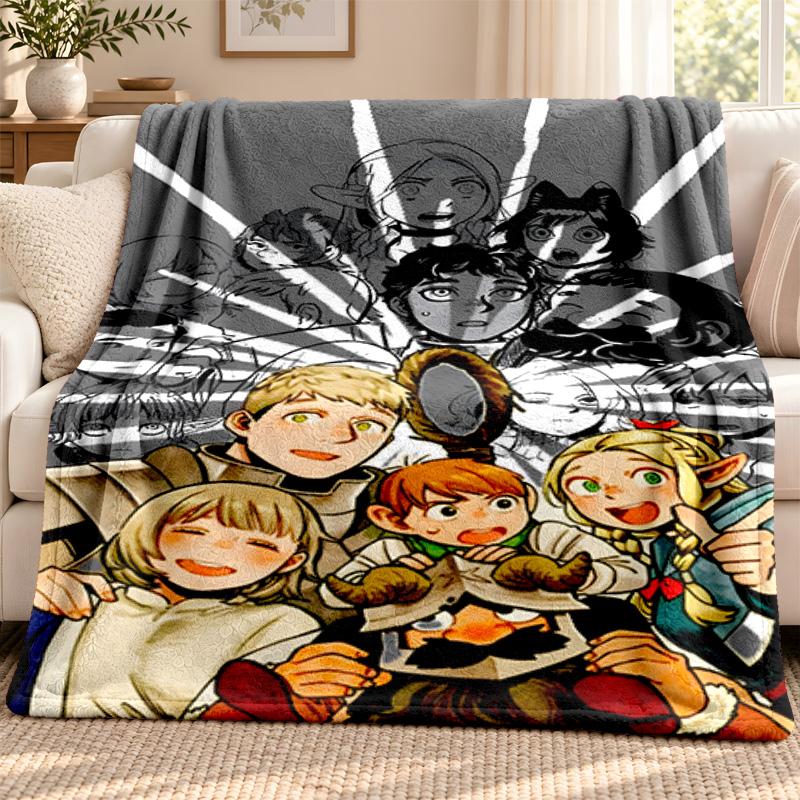 Delicious In Dungeon Blanket Flannel Blanket Soft Cozy Plush Throw for Sofa Bed Lightweight Home Decoration Outdoor Camping