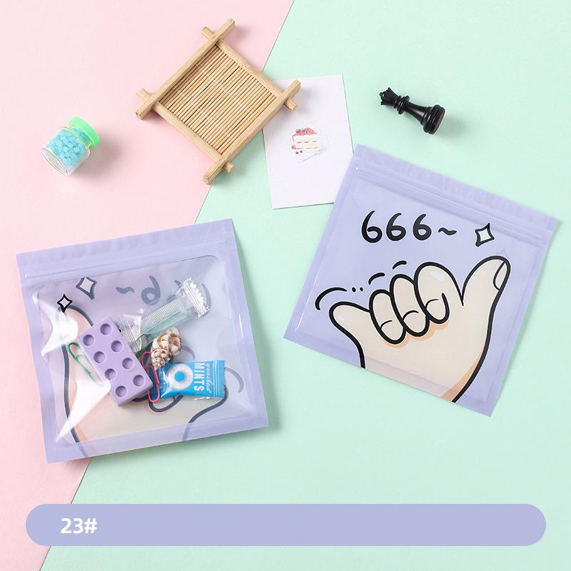 TETP 50Pcs Ziplock Bag With Claer Window Handmade Candy Lollipop Chocolate Macarons Packaging Favors DIY Headdress Bracelet Pack