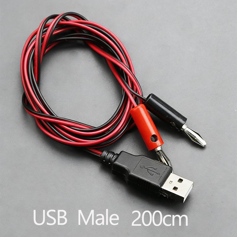 DIY Test Cable USB Male/Female to 4mm Banana Plug a Female Charging Cable USB Socket to Banana Plug Connection Wire