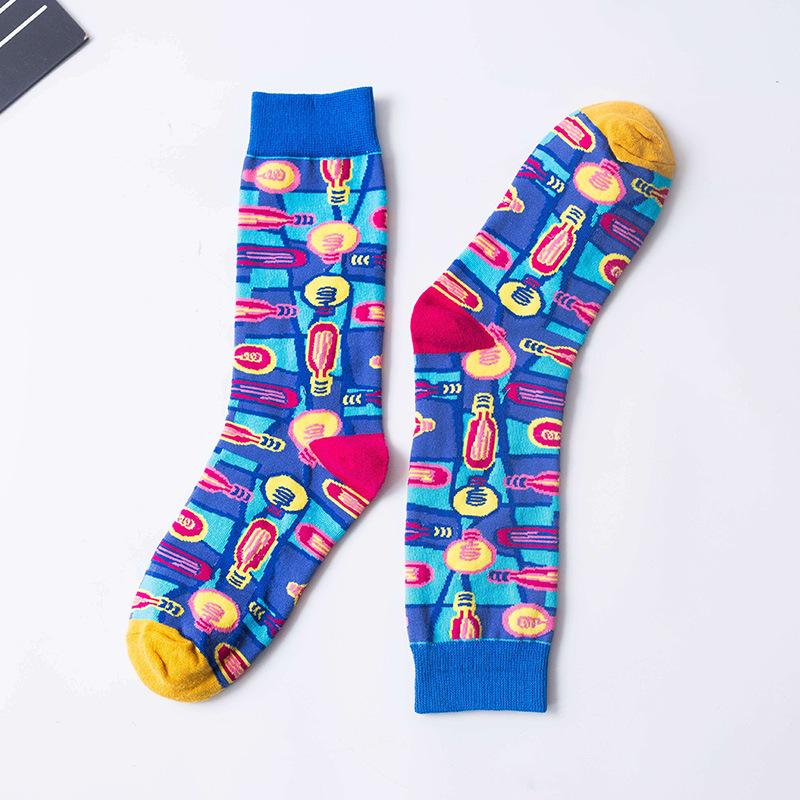 Cartoon Anime Women's Cotton High-top Mid-calf Retro Casual Sports Socks