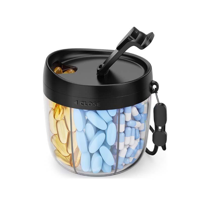 Portable Pill Organizer 6/7 Compartment Travel Medicine Storage Box Daily Vitamin Container Unisex Home and Travel Use