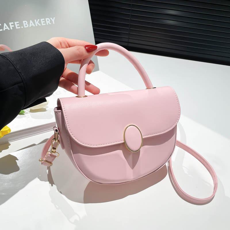 Women's bag new trendy high-end fashion niche design solid color retro messenger bag portable saddle bag