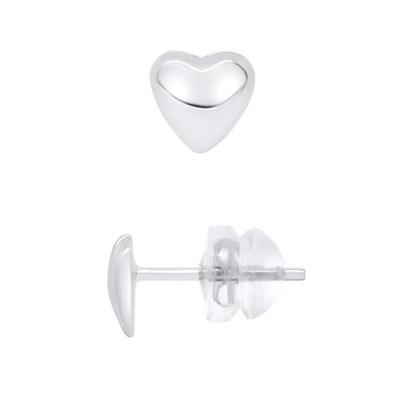 Earrings - LÉA &; ARTHUR - DOMED HEART - 375 White Gold - SILICONOR Stroller System - Child