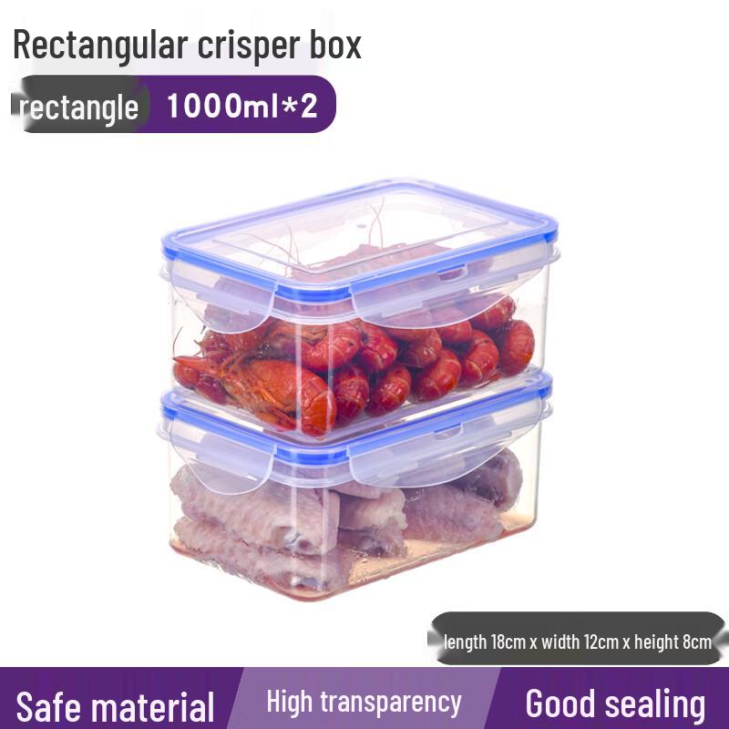 Ally 1000ml Rectangular Microwave-Safe Food Container, 2-Pack
