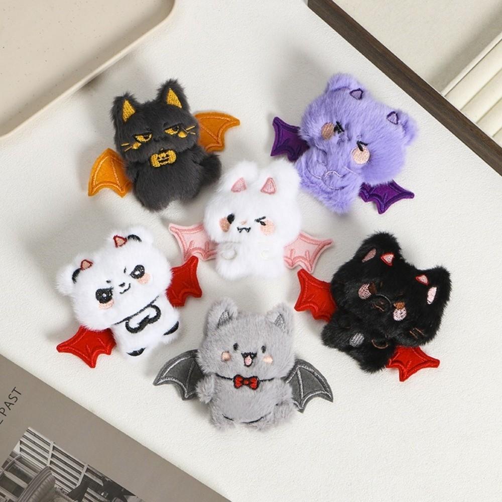 6pcs Cartoon Plush Bat Key Chain Kawaii Bag Charms Stuffed Animal Doll Car Keys Decoration
