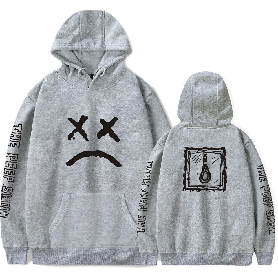 Lil Peep Sad Face Sweatshirt Cozy Cotton Unisex Pullover For Boys And Girls