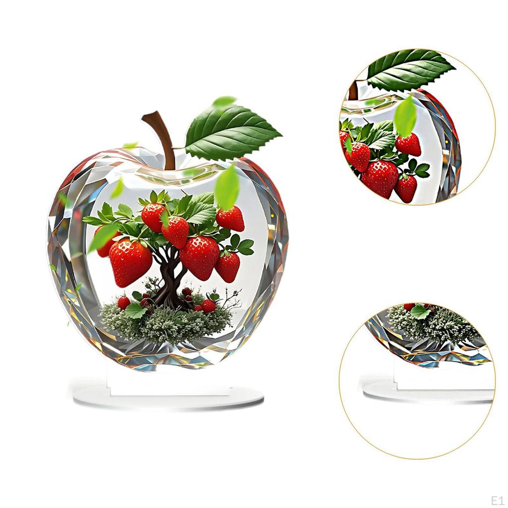 2D Apple Strawberry Plaque Table Sign 12.4x14.8cm Waterproof Accessory Multifunctional Lightweight
