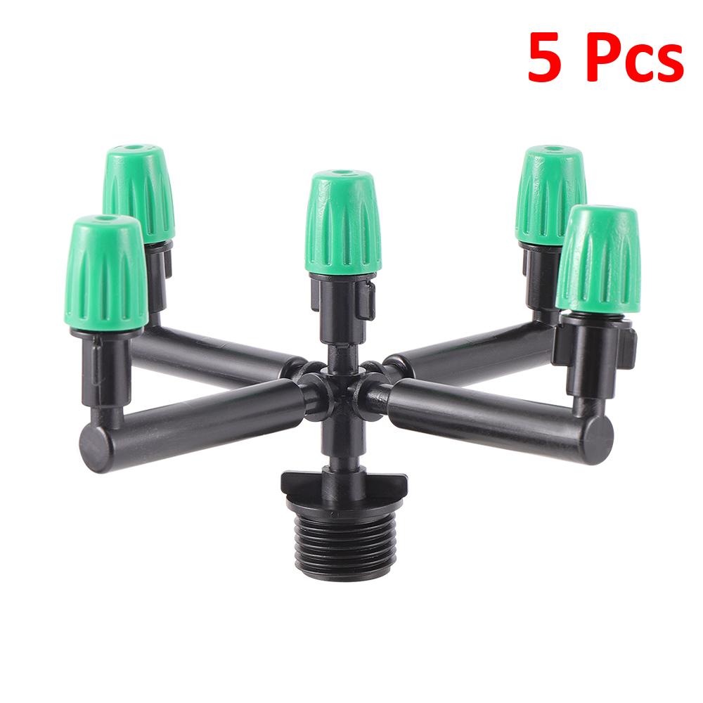 Garden Irrigation Misting System Watering Atomizing Sprayer 5-Way Wide Range Atomization Fogger Nozzle Cooling Humidify Supplies
