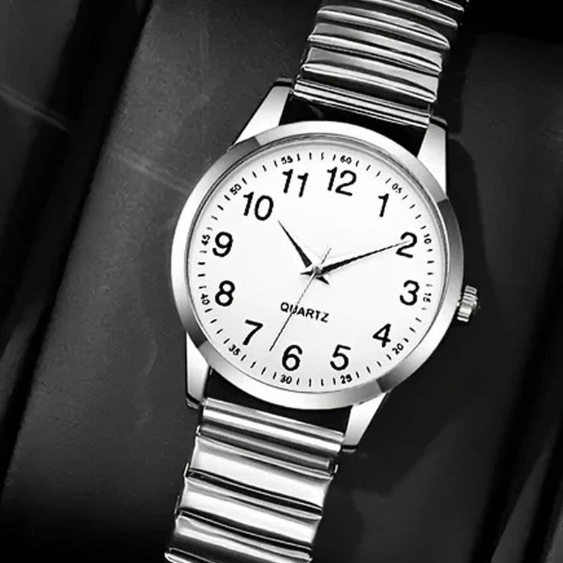 

1/2 шт. Парные кварцевые часы Модные Креативные Арабские цифры Круглый циферблат Эластичный ремешок Элегантные Парные наручные часы Подарок для влюбленных