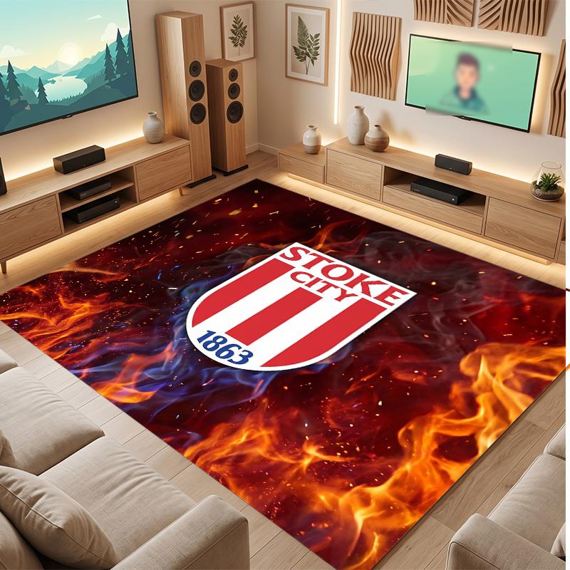 Southampton Voetbal Print Kristalfluweel Tapijt, Comfortabel Waterabsorberend Antislip Binnen Vloerkleed