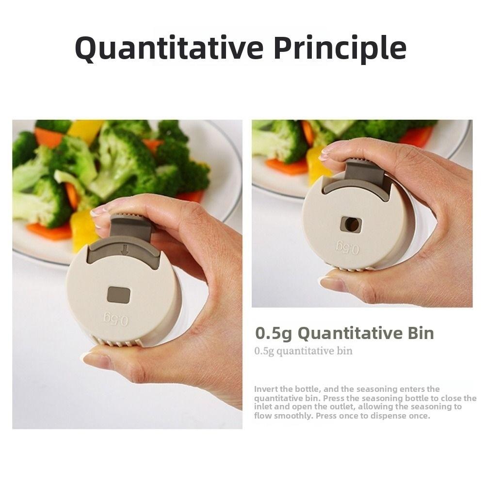 4Pcs Press Type Quantitative Salt Glass Bottle 0.5g Sealed Condiment Jars  Cumin Powder