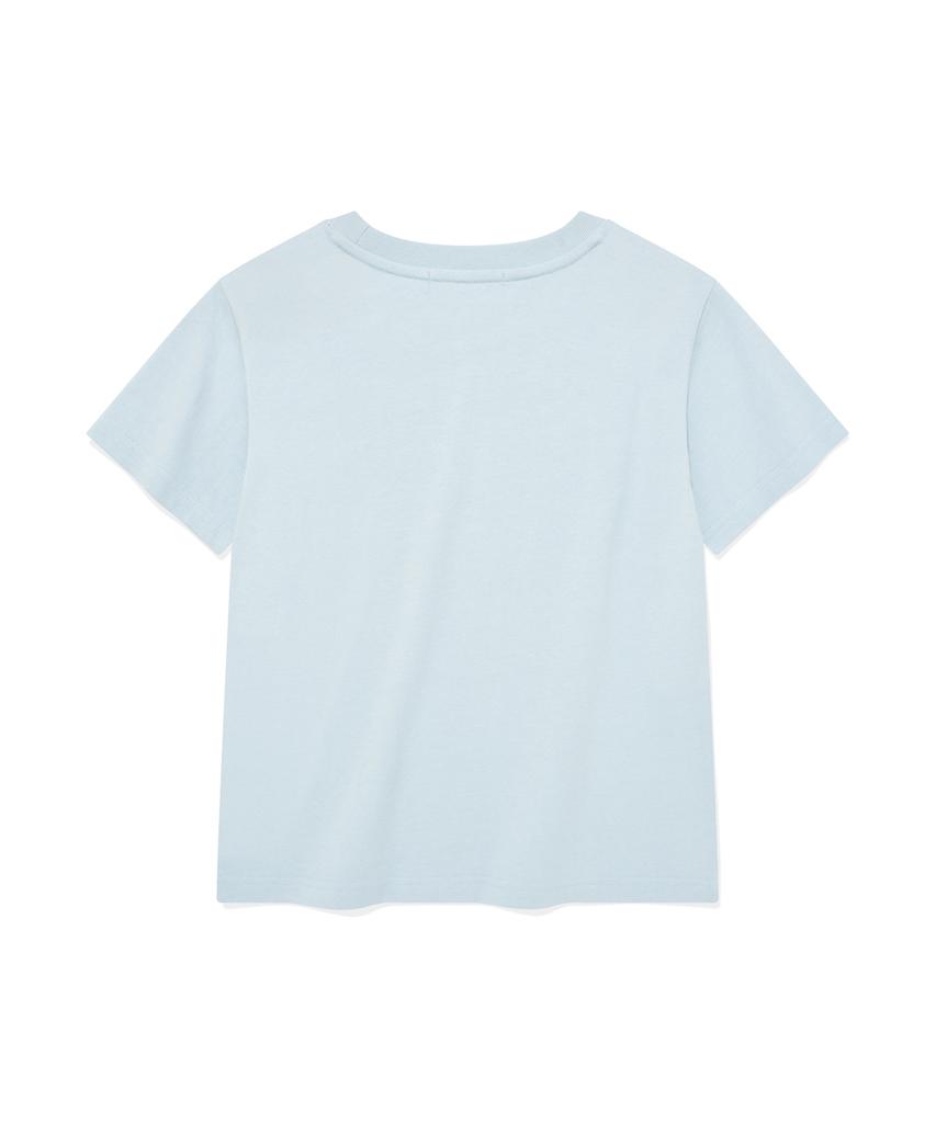 FALLETT Slit Short Sleeve Tee Sky Blue