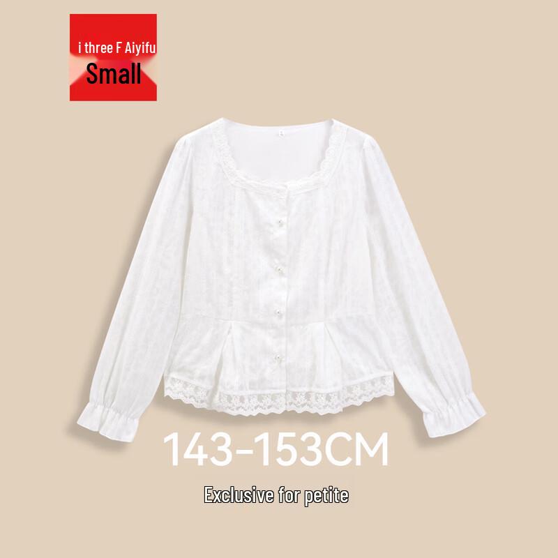 IEF Petite French Sweet Square-Neck Woven Blouse M