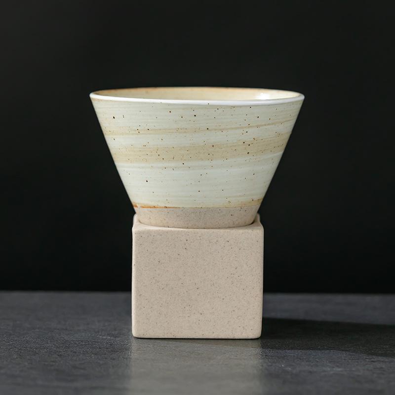 Retro Ceramic Coffee Mug Creative Pottery CoffeeTea Cup Japanese Latte Pull Flower Porcelain Home Art Decorative Cups