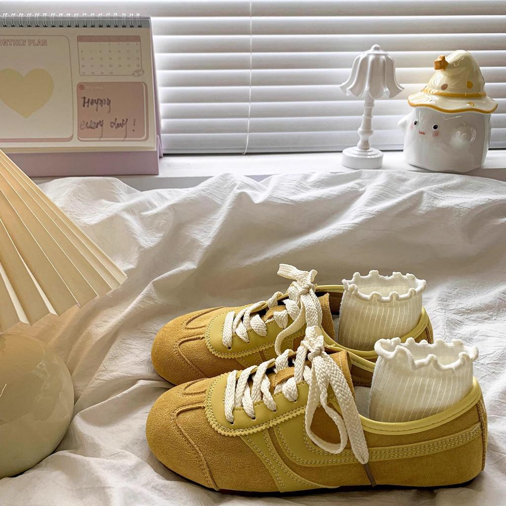 Retro deutsche Trainingsschuhe Damen 2025 neu Frühling und Herbst flachsohlige lässige Sport-Board-Schuhe vielseitige Forrest Gump Schuhe