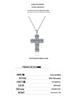 Women's Geometric 925 Sterling Silver Cross Pendant Necklace with 3 Carat Moissanite
