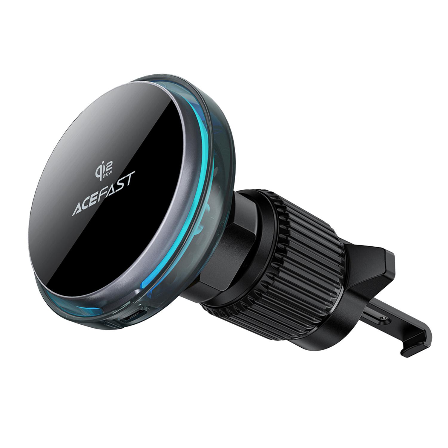 ACEFAST D61 QI2 25W Magnetic Wireless Charging Car Mount Adjustable Car Charging Holder with Cooling Fan