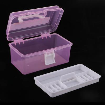 2 couches en plastique couture bijoux peinture outils boîte rangement organisateur rose