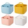 Plastic Storage Basket With Handle,Portable Pencil Pen Stationery Storage Box,Desktop Sorting Organizer With 5 Compartments