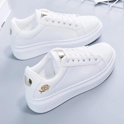 Mode Mode Weiß Atmungsaktiv Damen Laufschuhe 2024 Frühling Herbst Bestickte Blume Schnürschuhe Freizeit-Sneaker Zapatos De Mujer