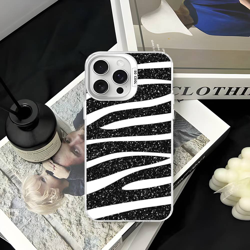 

Zebra Pattern Art For Iphone 15 14 13 Plus 17 16 12 11 Pro Max Matte Colored Silver Luxury Phone Cover iPhone 17 Pro