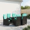 Sofa Table Set 7 pcs PE Rattan and Powder Coated Steel