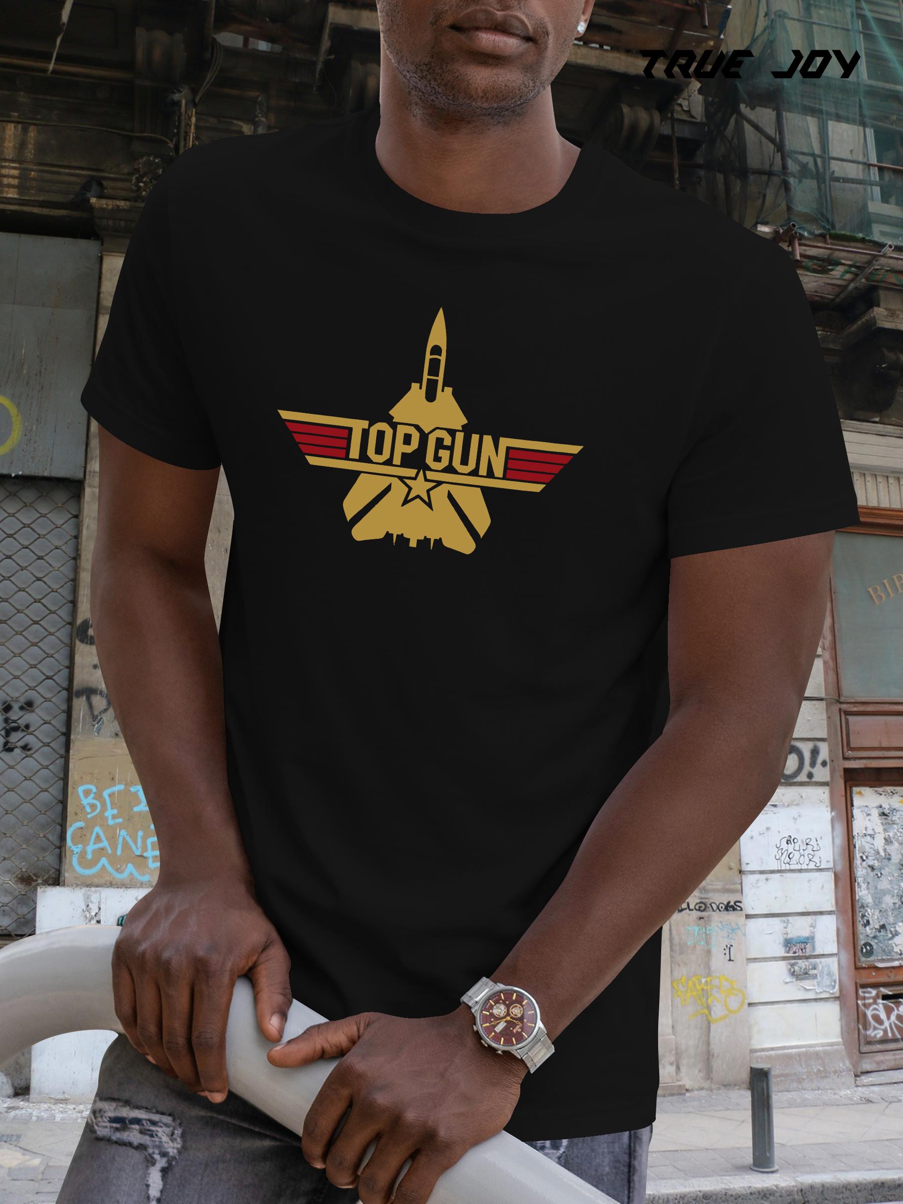 

Top Gun Classic Logo Print T-shirt - Breathable Quick-Dry Regular Fit Casual Short Sleeve Tee for Outdoor Adventures & Weekend Wear M