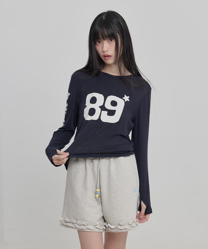 WAIKEI Mellow Dream Tencel Long Sleeve T-Shirt Navy