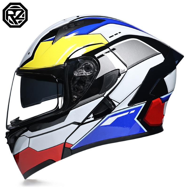 Motorcycle Helmets Men's and Women's Unveiling Helmets Full Helmets Tail Rider Bluetooth Locomotive Men's and Women's Winter Personality Electric