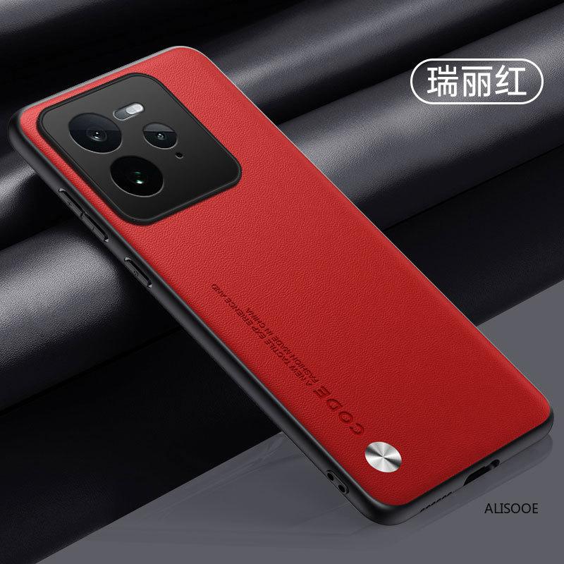 

Funda for Realme GT 7 Pro / GT7 Case Luxury Fiber Texture PU-Leather Protection Back Cover Capa Shockproof Cases for Realme GT 7 красный